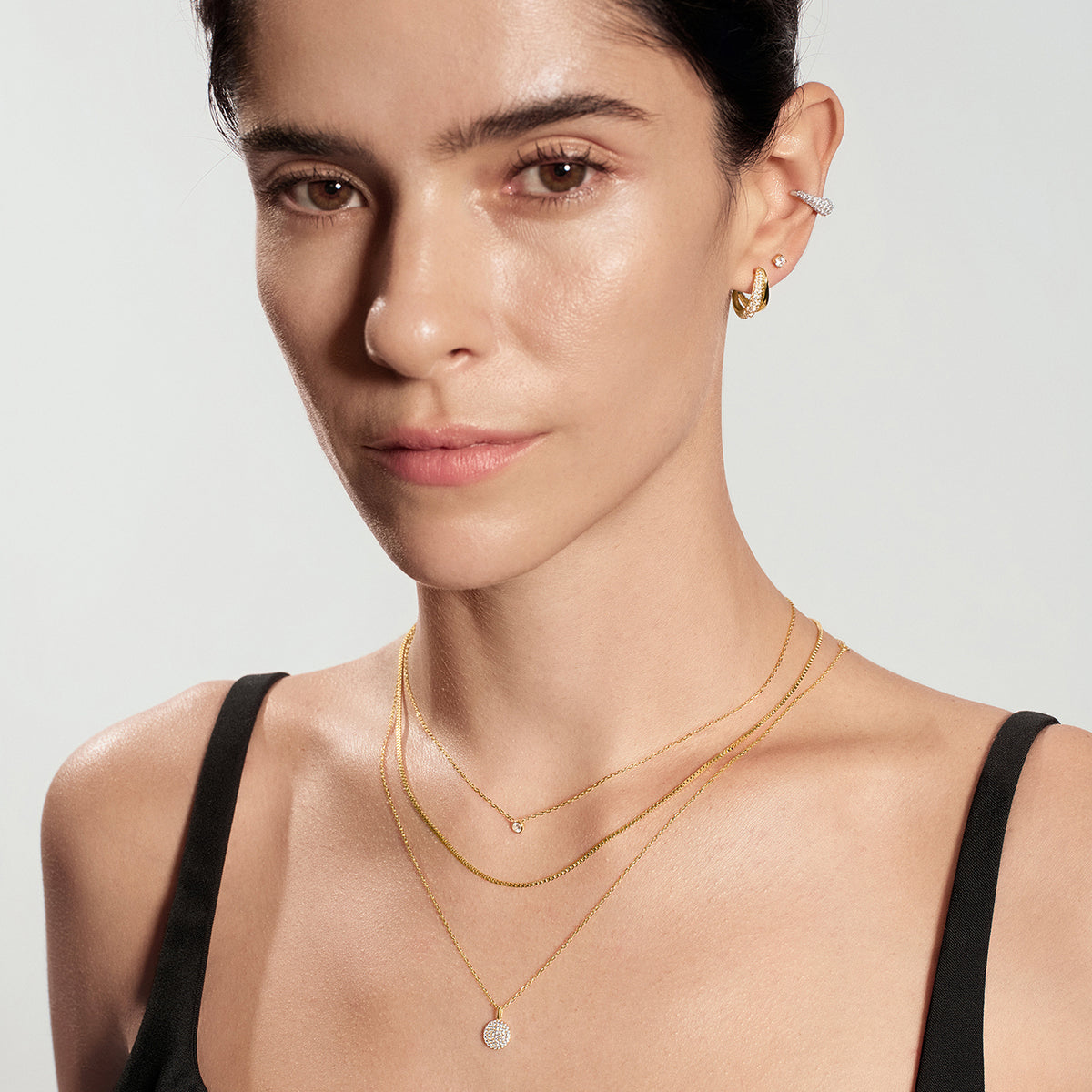 Ania Haie Duet Stud Hoop Earrings - Gold