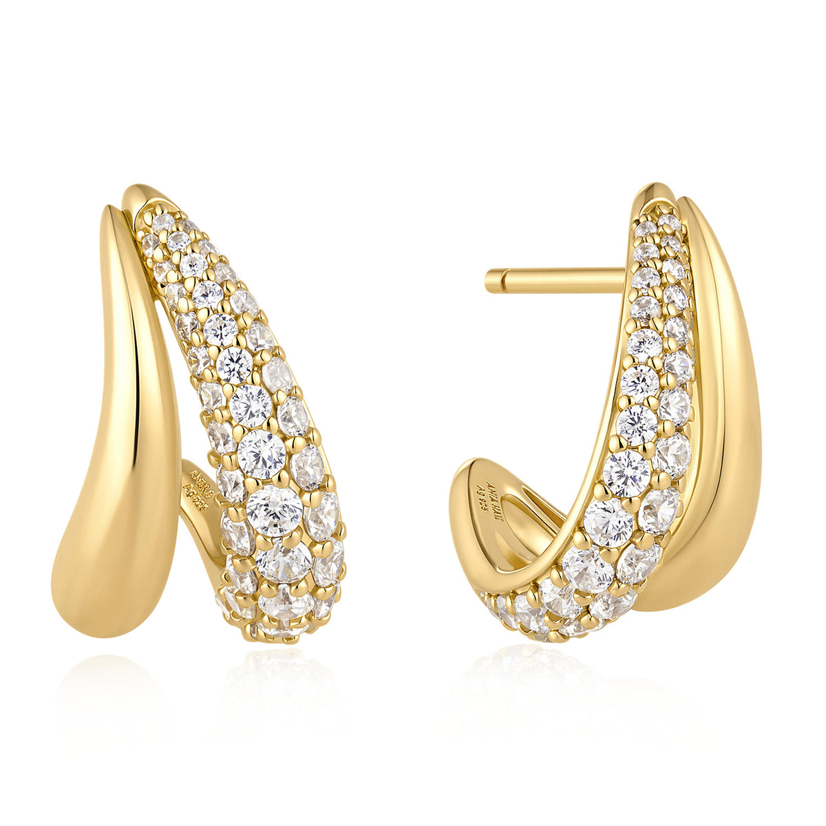 Ania Haie Duet Stud Hoop Earrings - Gold