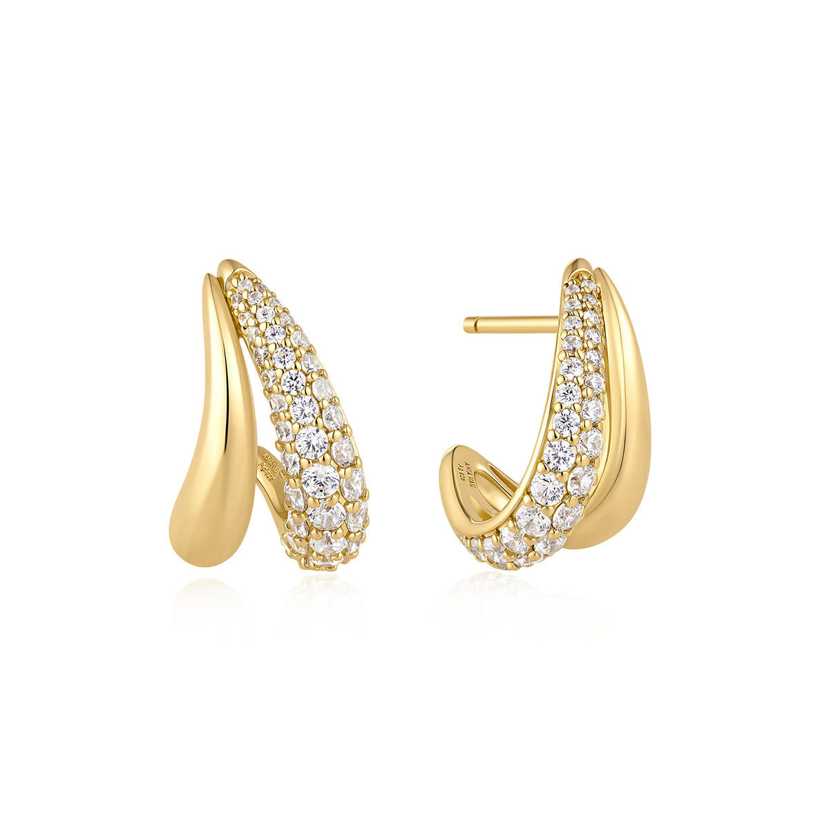 Ania Haie Duet Stud Hoop Earrings - Gold