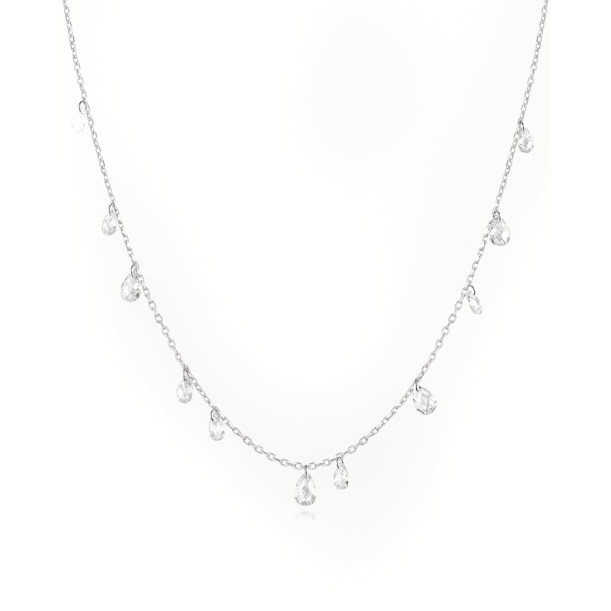 Ania Haie Ethereal Teardrop Dangle Station Necklace - Silver