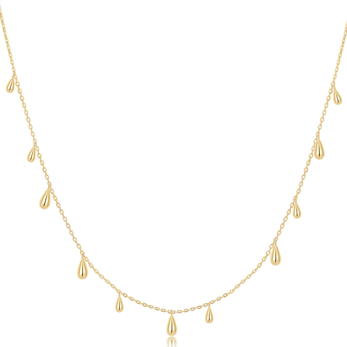 Ania Haie Teardrop Dangle Station Necklace - Gold