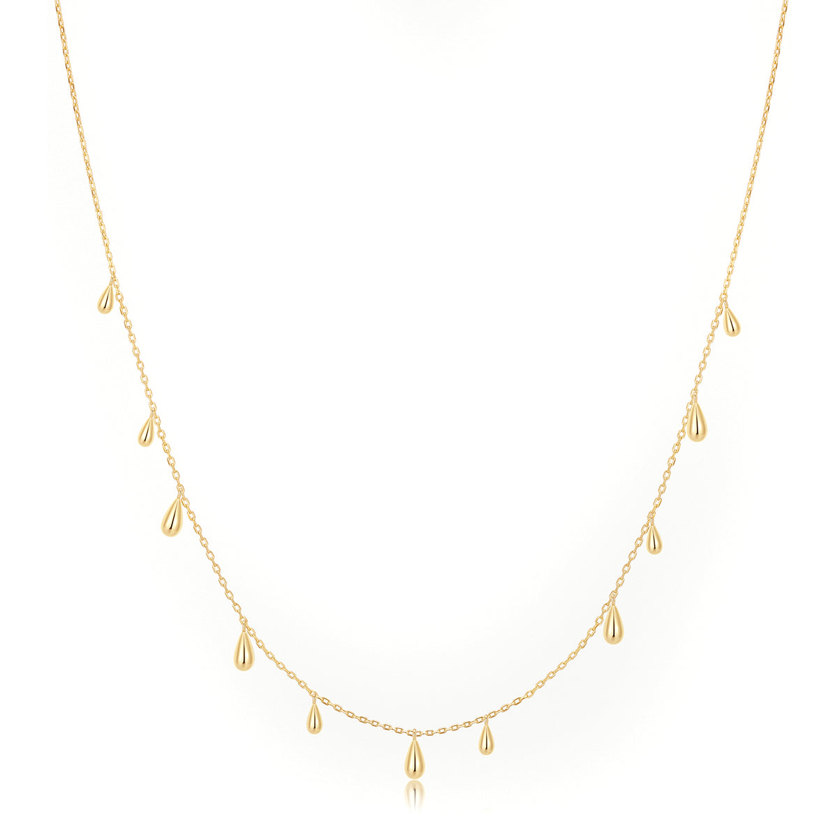 Ania Haie Teardrop Dangle Station Necklace - Gold