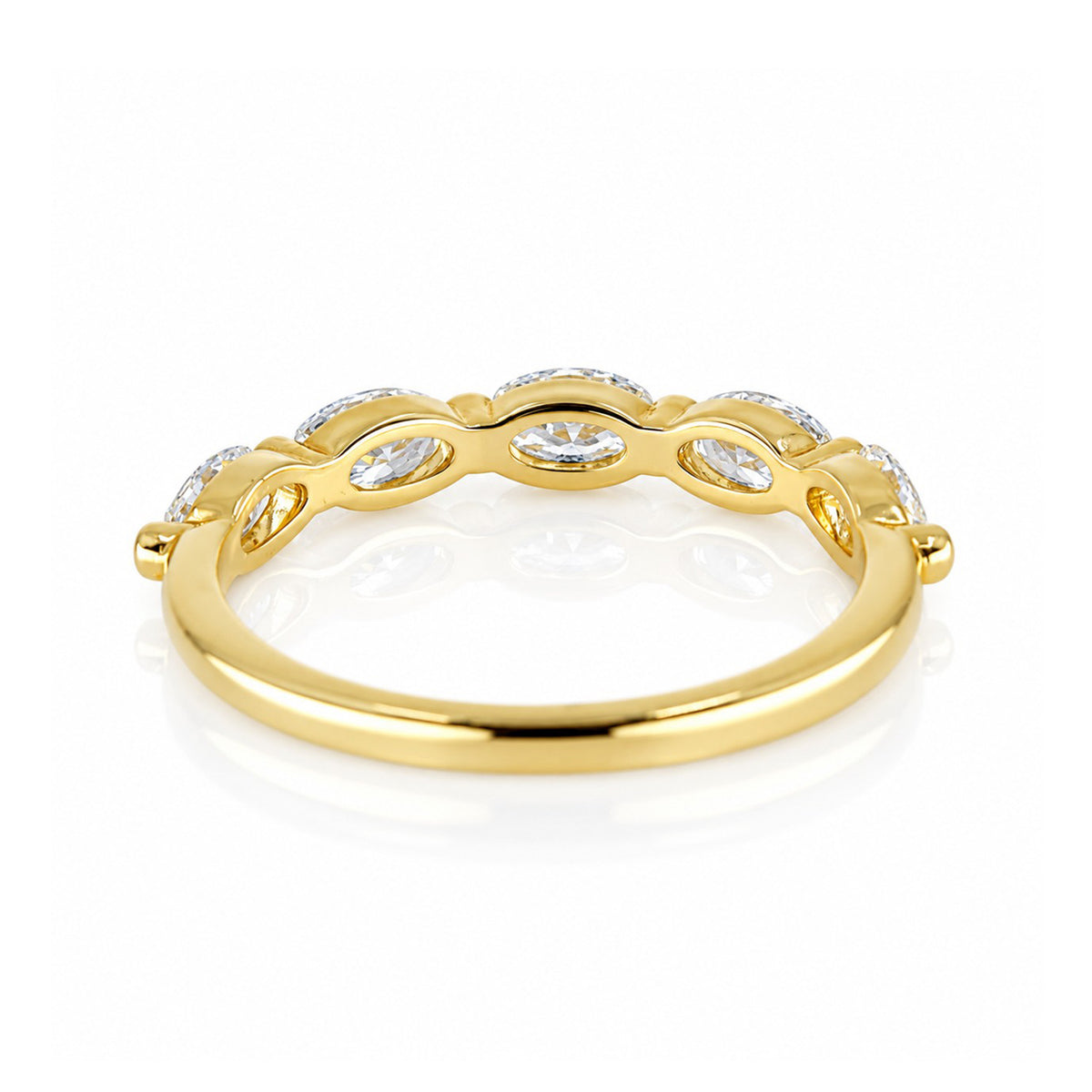 9ct Yellow Gold 0.91ct TDW Oval Cut Lab Grown Diamond Claw Set Half Eternity Ring