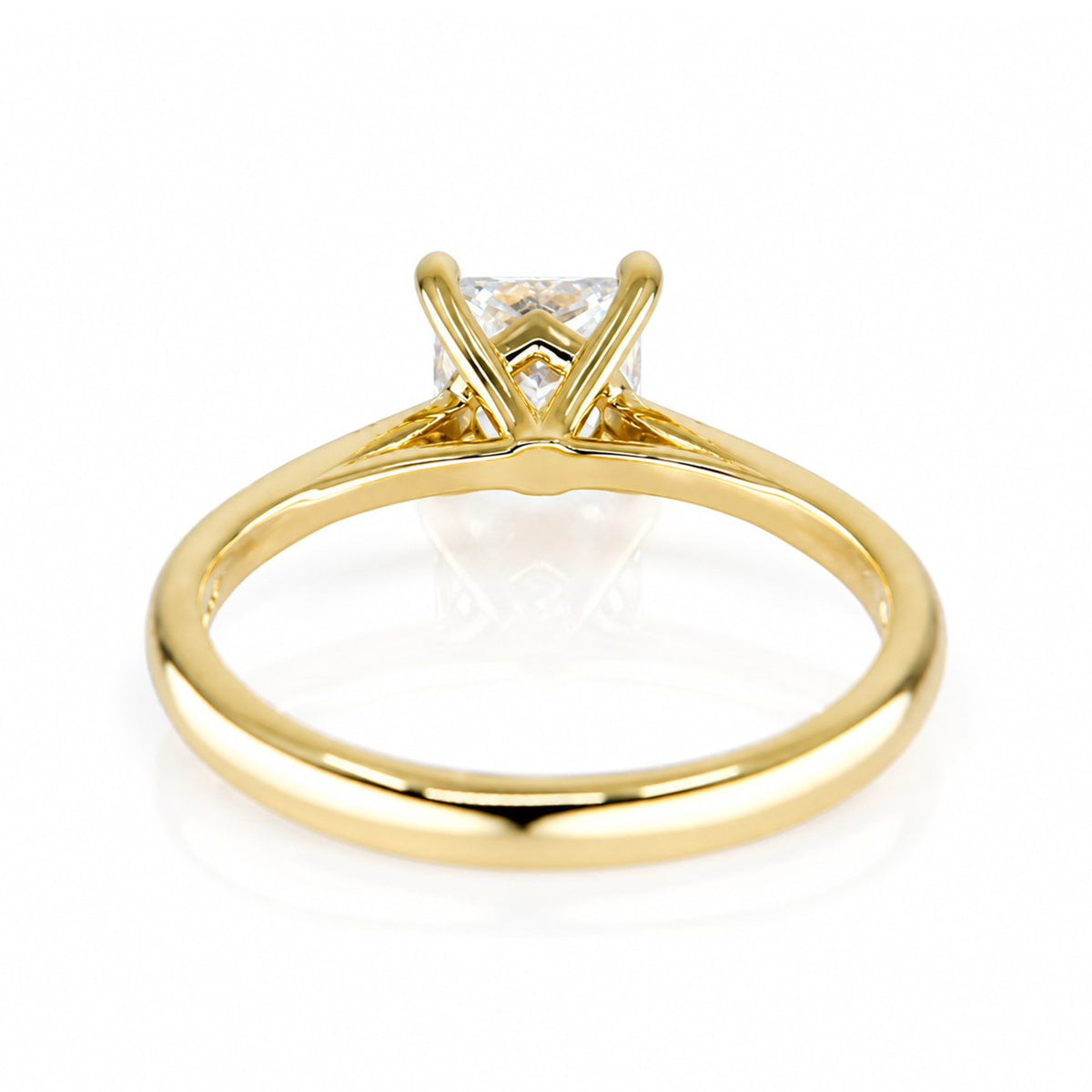 9ct Yellow Gold 1.00ct Lab Grown Diamond Certificated Princess Cut Solitaire Ring