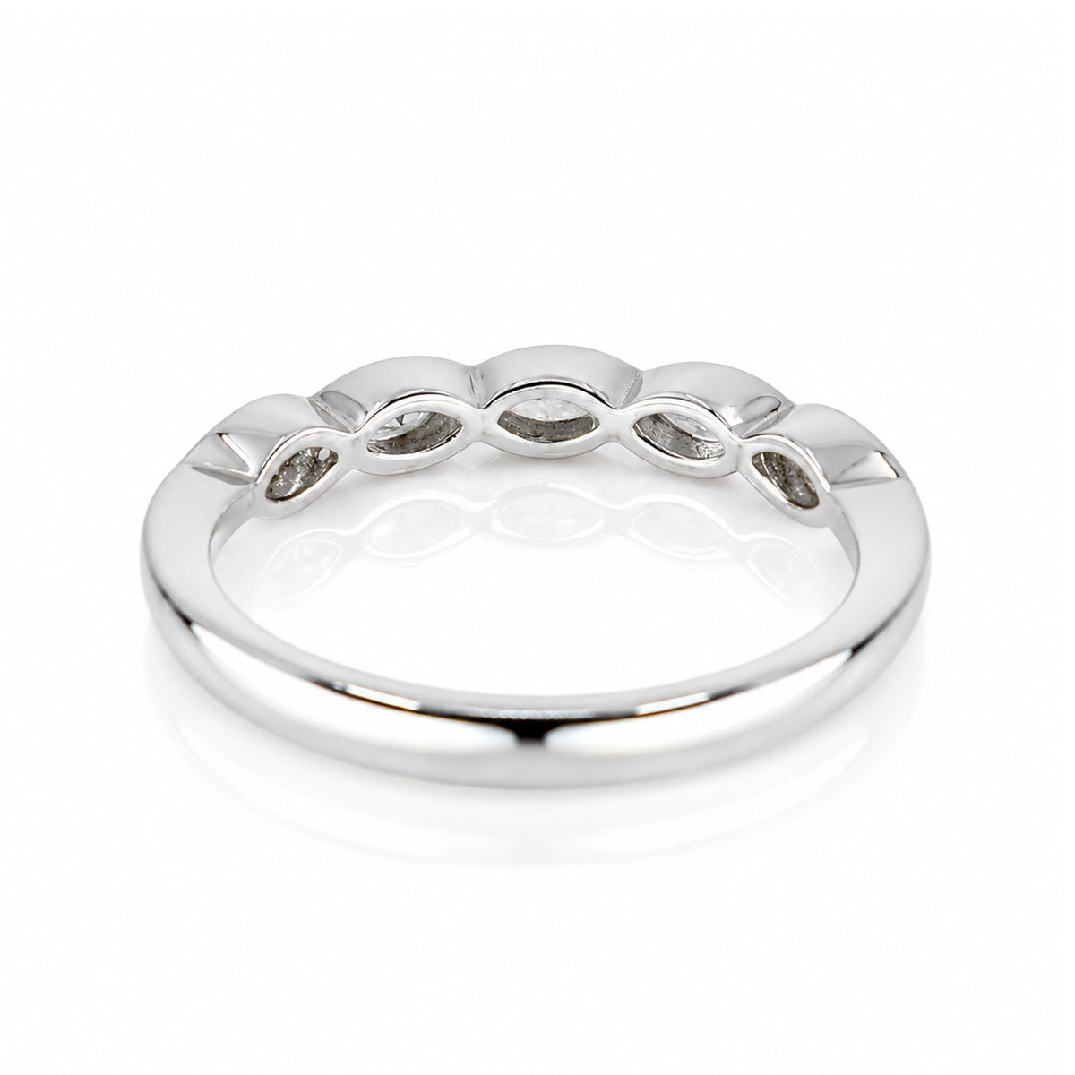 Pre-Owned 18ct White Gold Oval Rubset Five Stone Diamond Ring