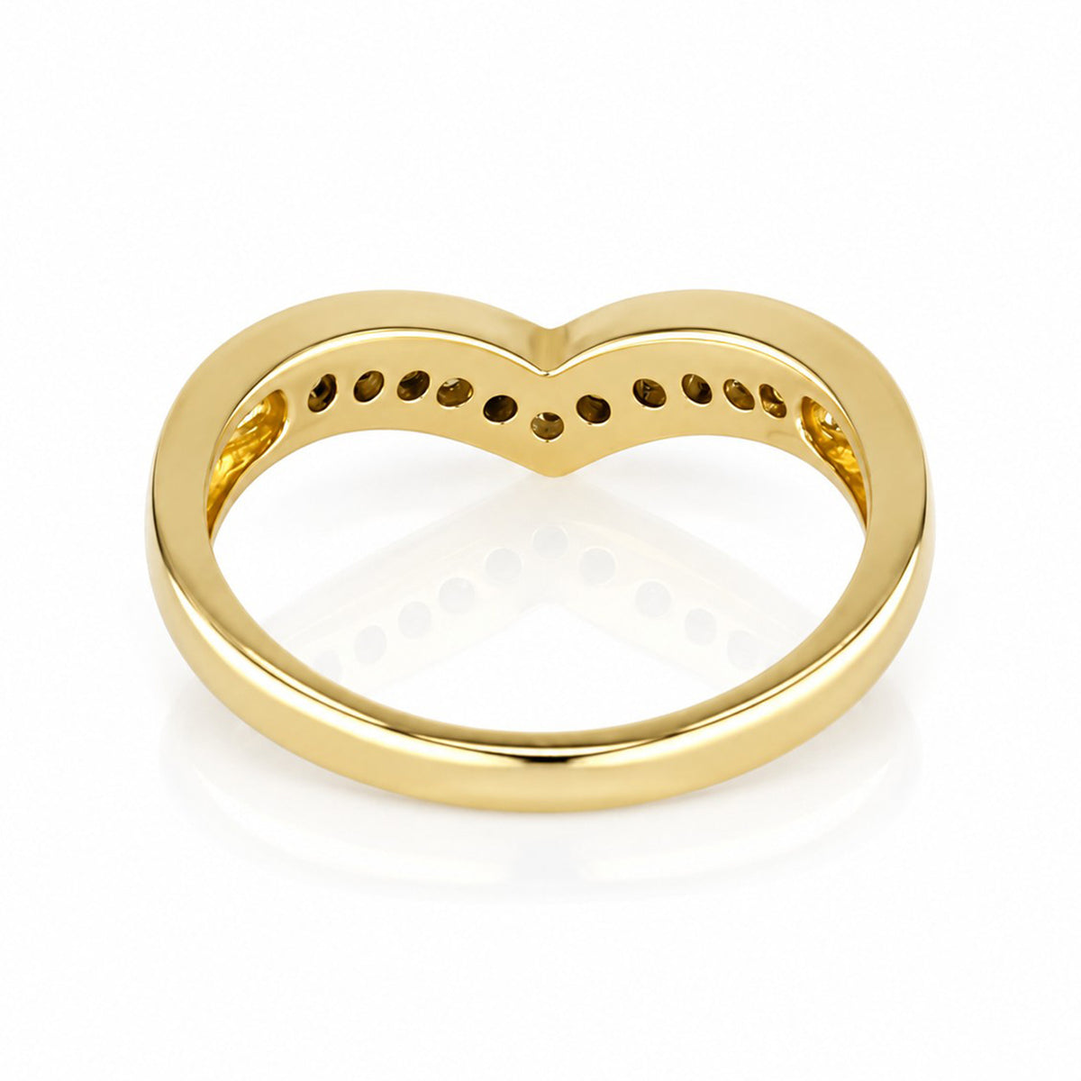 Pre-Owned 9ct Yellow Gold Sapphire & Diamond Wishbone Ring