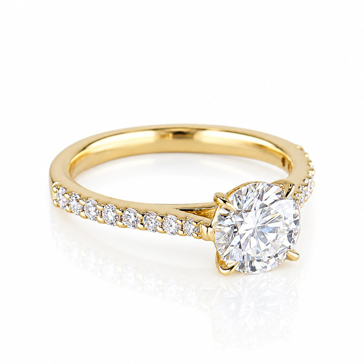 18ct Yellow Gold 1.24ct TDW Lab Grown Round Brilliant Cut Certificated Diamond Solitaire