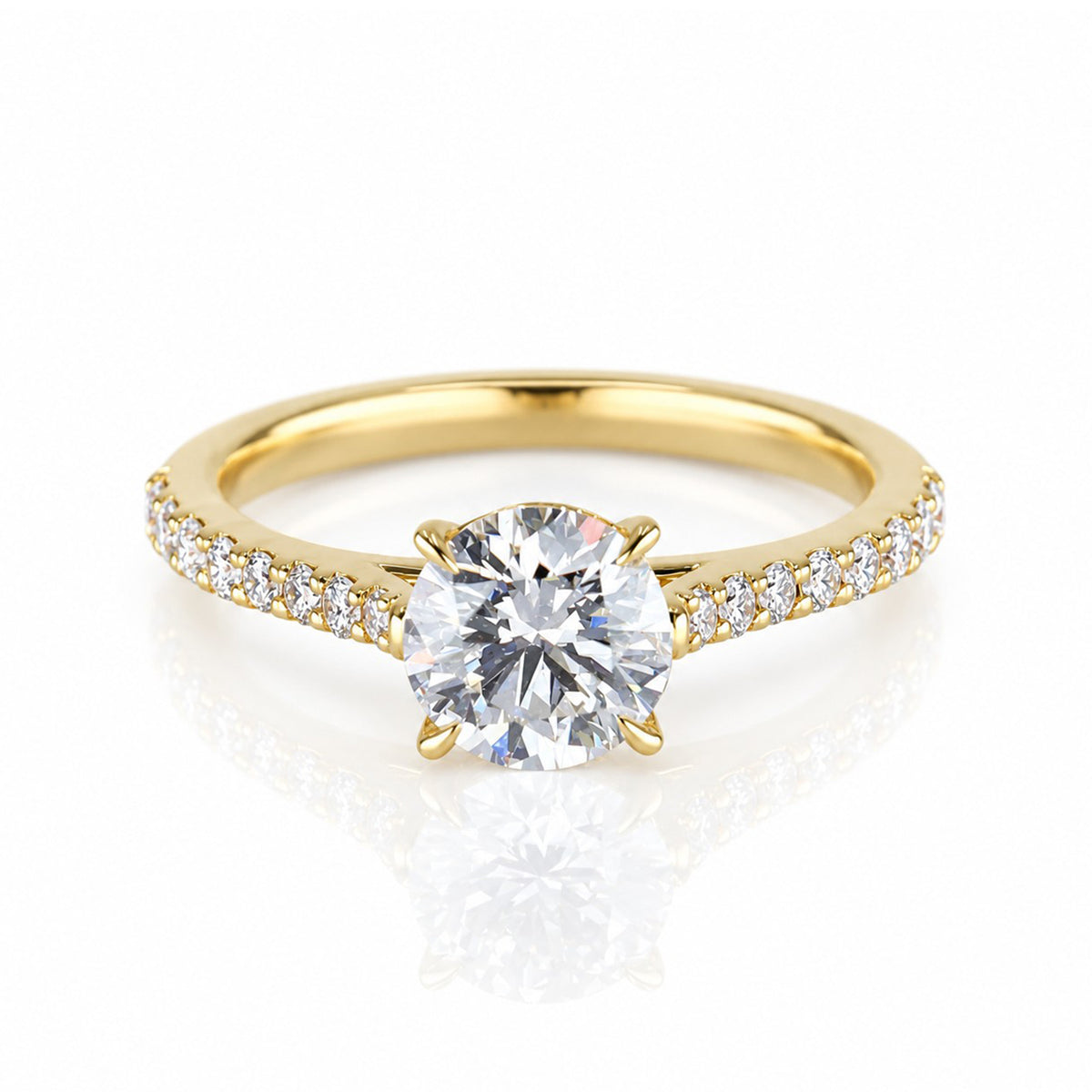 18ct Yellow Gold 1.24ct TDW Lab Grown Round Brilliant Cut Certificated Diamond Solitaire