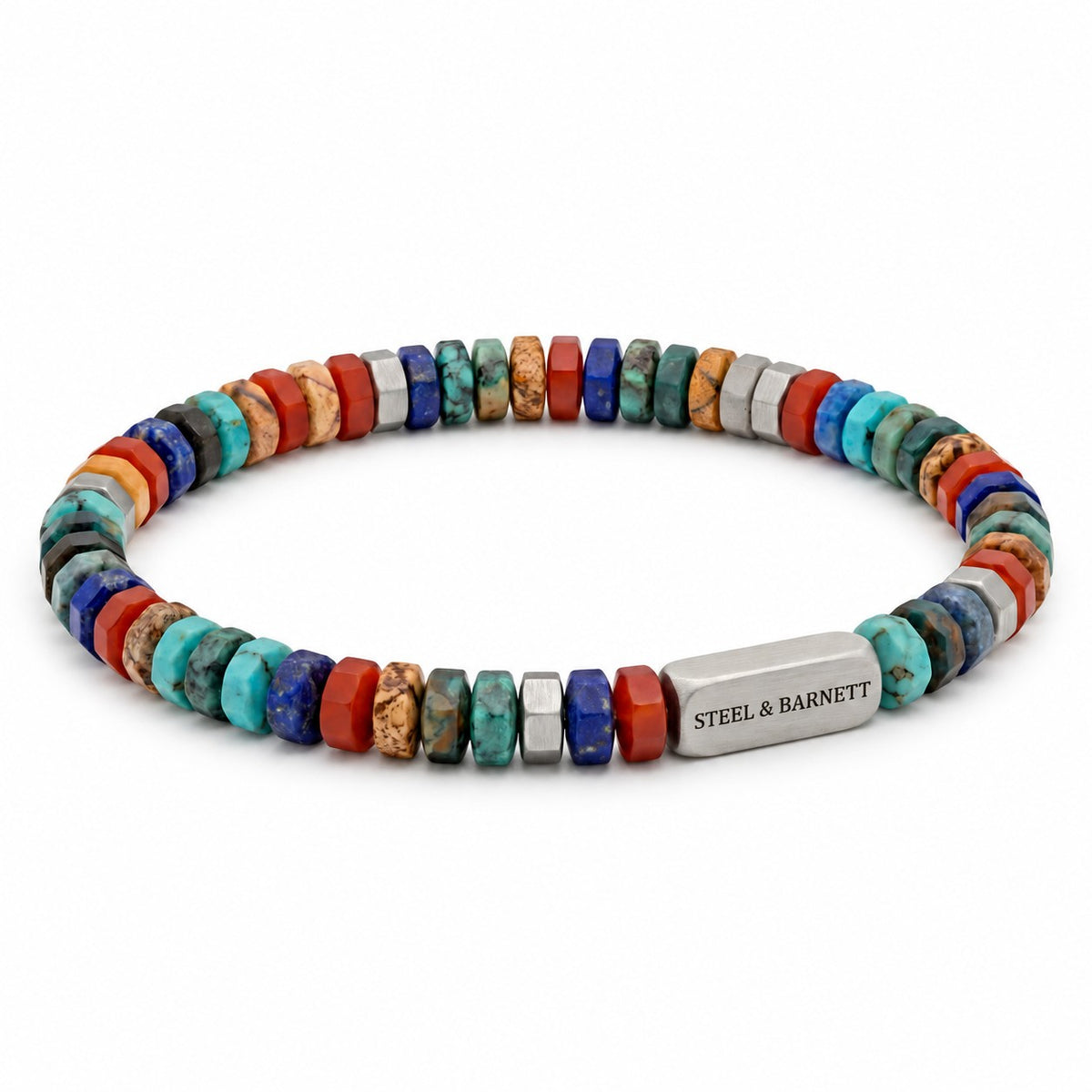 Steel & Barnett Knox Spectrum Bead Gemstone Bracelet - Large (22-23cm)