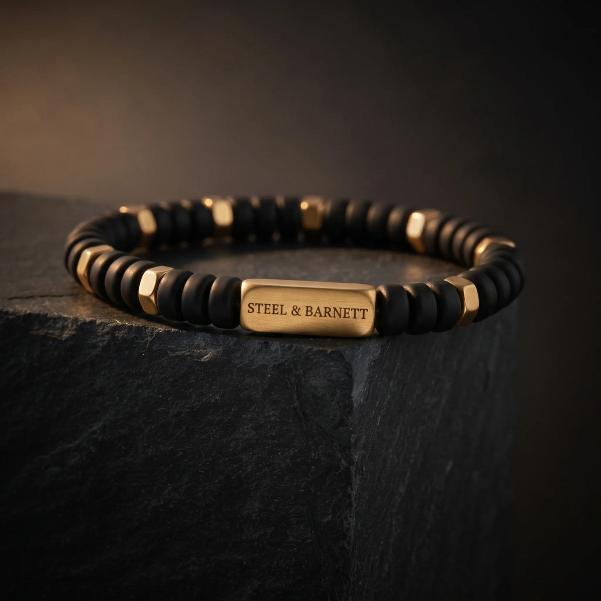 Steel & Barnett Knox Onyx Gemstone Bead Bracelet - Small (18-19cm)