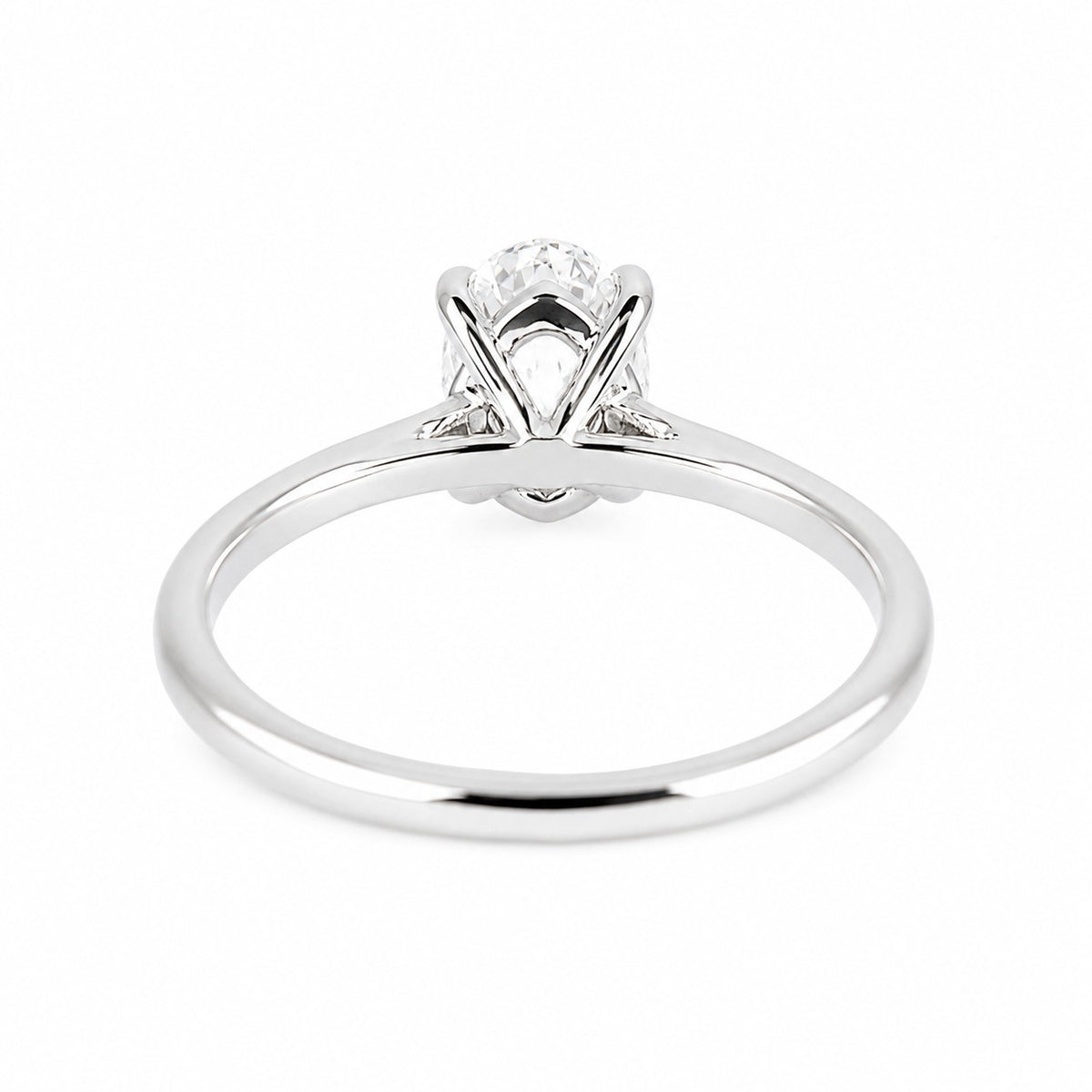 9ct White Gold 1.00ct Lab Grown Diamond Certificated Oval Cut Solitaire Ring