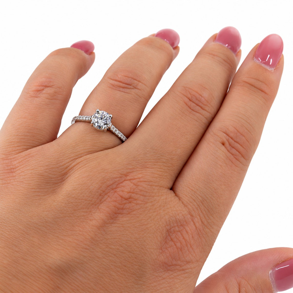 9ct White Gold 1.00ct  Lab Grown Certificated Round Brilliant Cut Diamond Solitaire