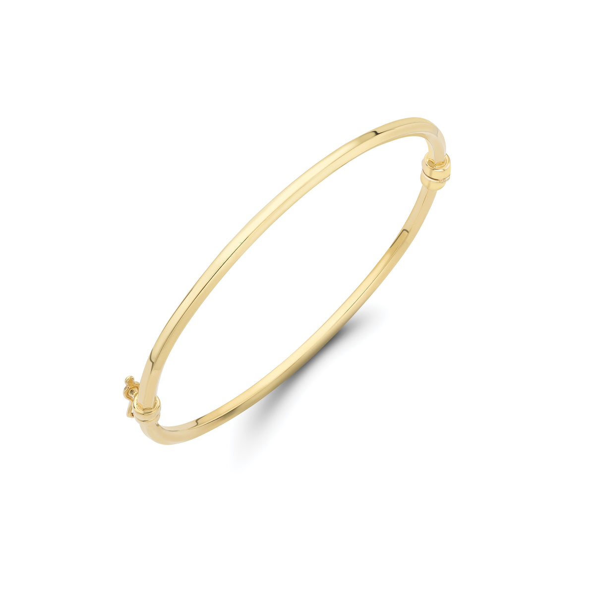 9ct Yellow Gold Bevelled Edge Hinged Bangle