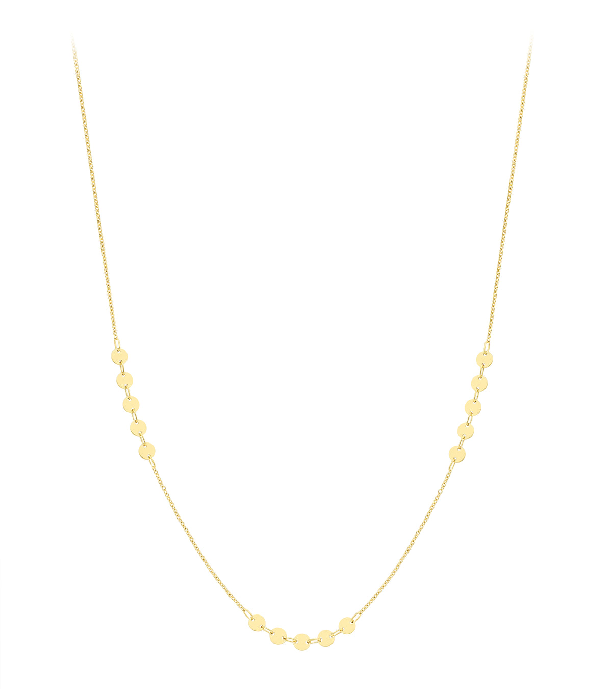 9ct Yellow Gold Chain Featuring Round 5x5mmn Polished Elements