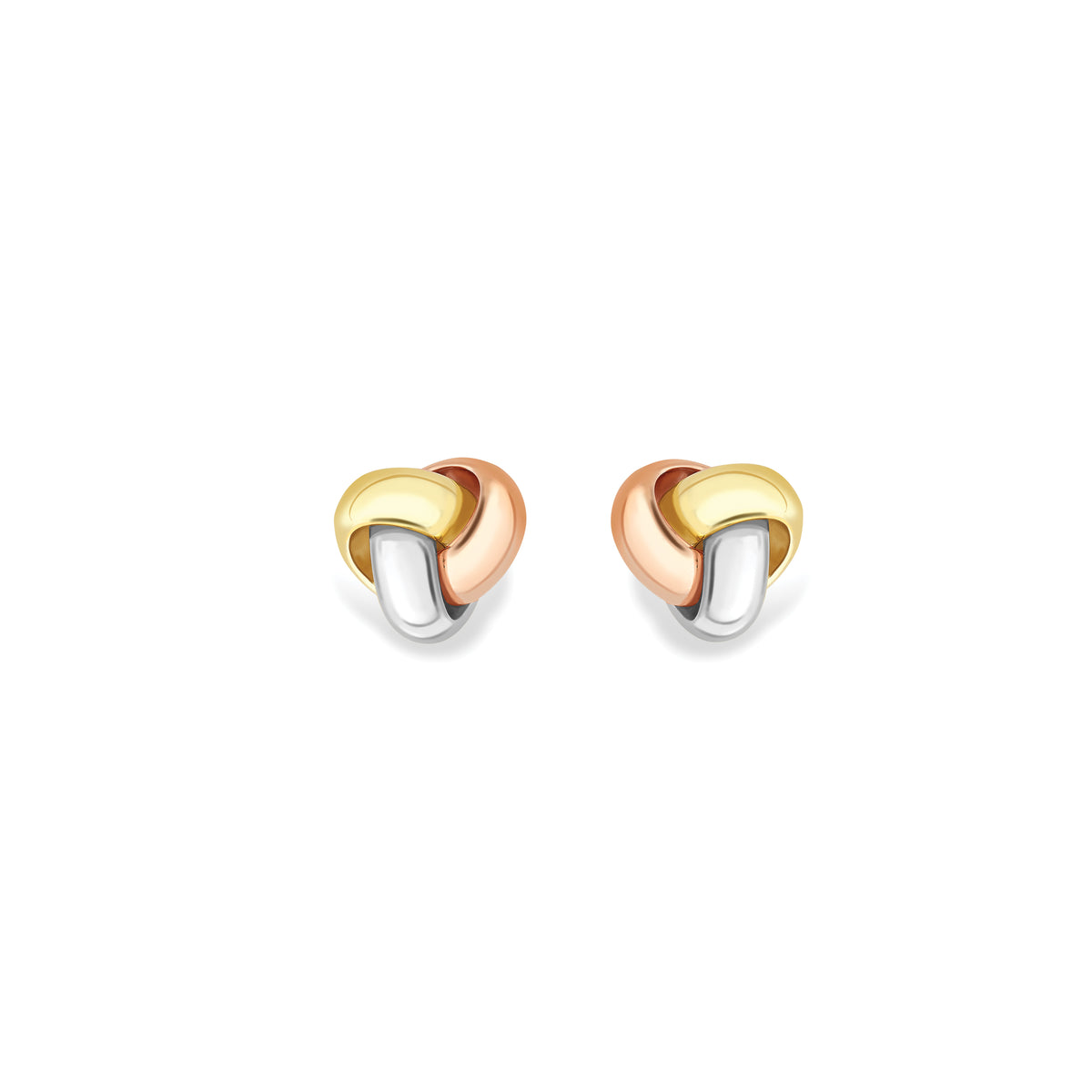 9ct Three Colour Knot Earrings
