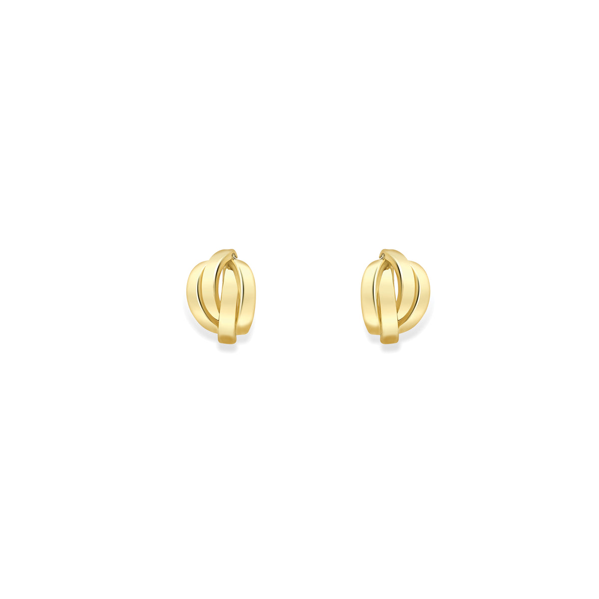9ct Yellow Gold Interlocking Polished Stud Earrings
