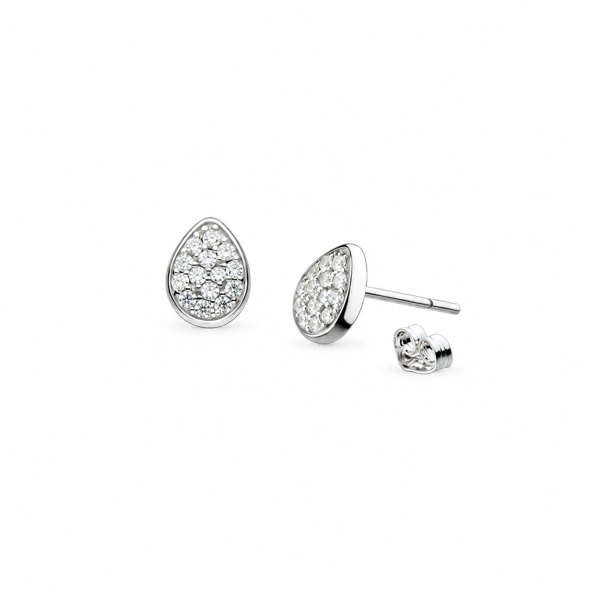 Kit Heath Coast Pebble Glisten Pave Cuubic Zirconia Large Stud Earrings