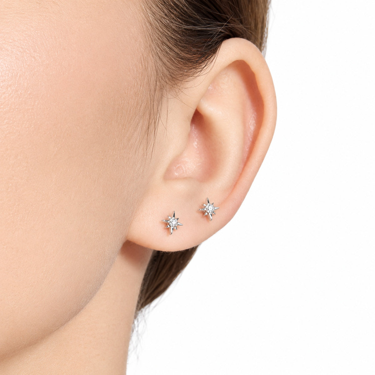 Kit Heath Celeste North Star CZ RP Petite Stud Earrings