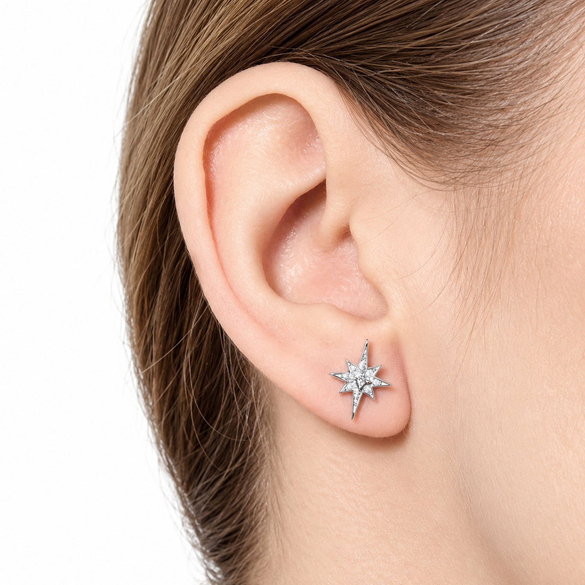 Kit Heath Celeste North Star Cubic Zirconia Stud Earrings