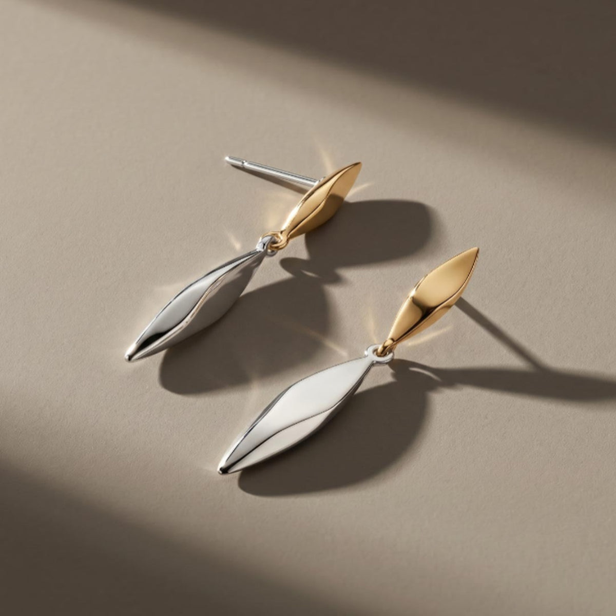 Kit Heath Glint Two Tone Stud Drop Earrings