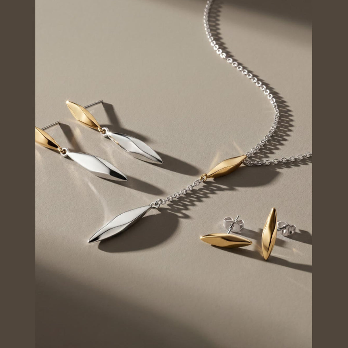 Kit Heath Glint Two Tone Stud Drop Earrings