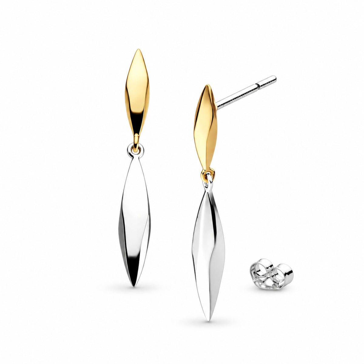 Kit Heath Glint Two Tone Stud Drop Earrings