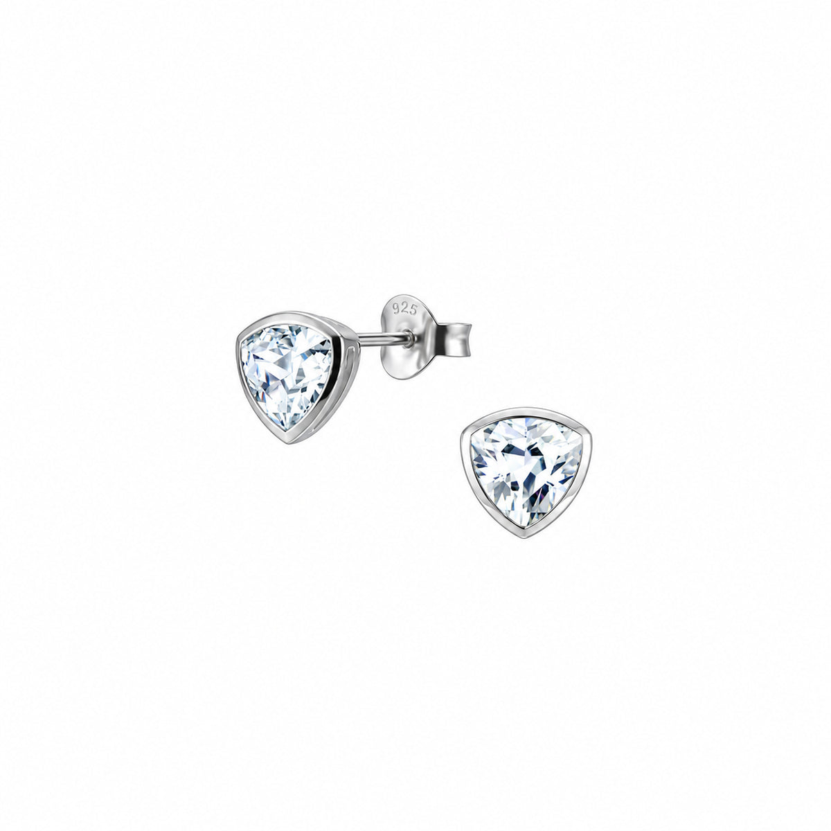 Dew Sterling Silver Cubic Zirconia Stud Earrings