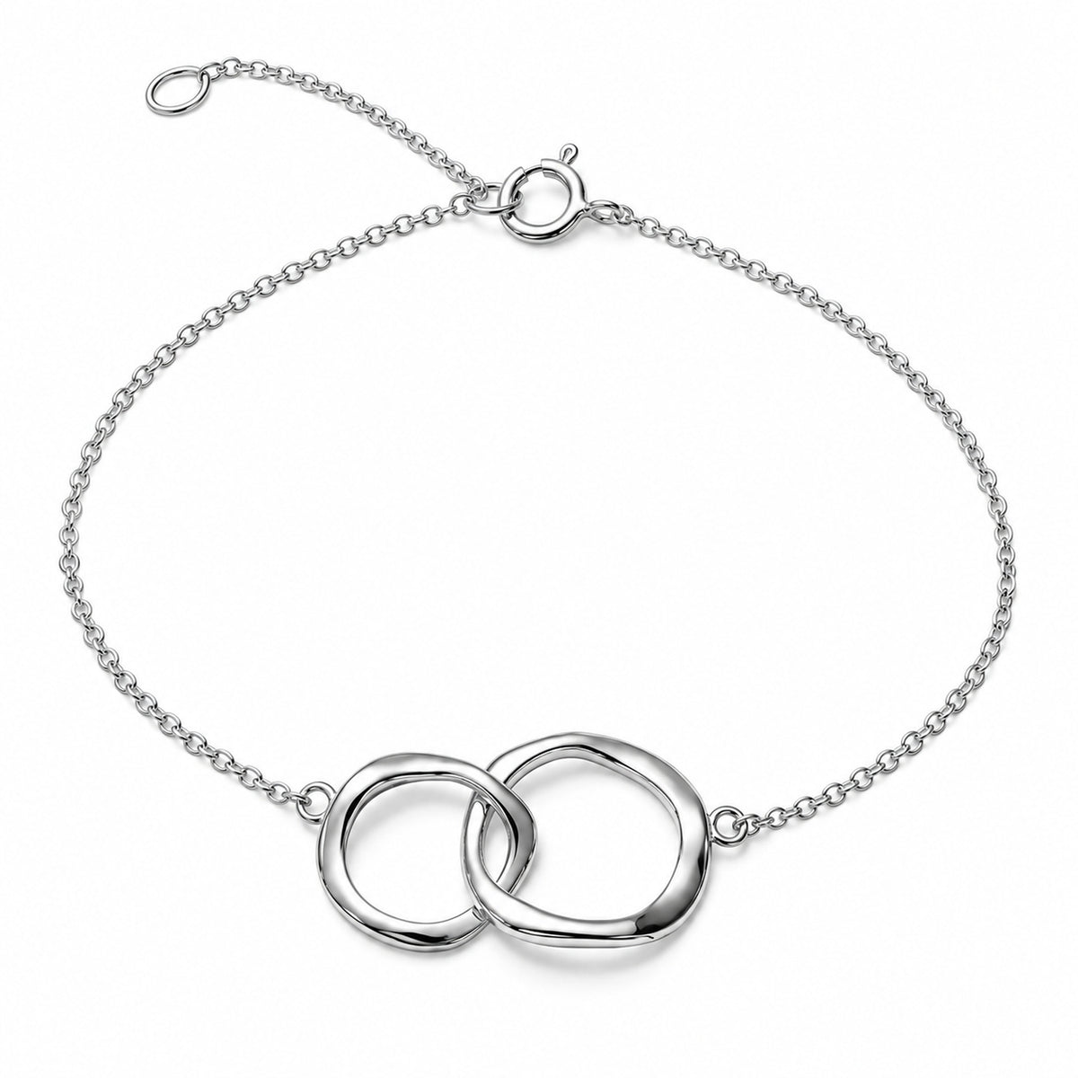 Dew Sterling Silver Circle Link Bracelet 7.5''