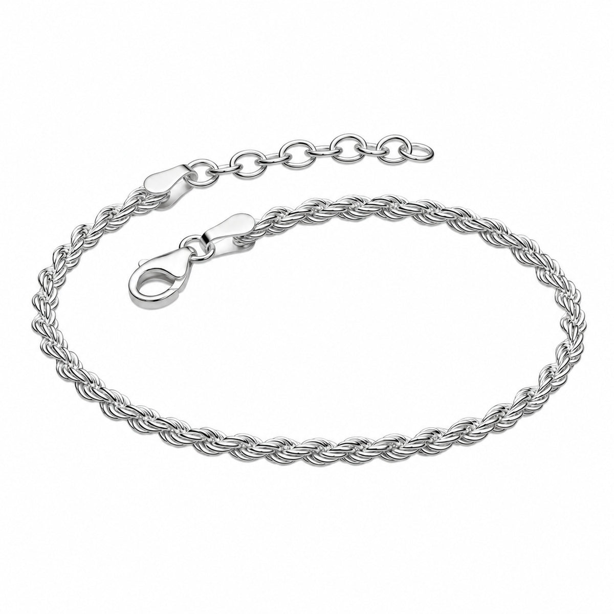 Dew Sterling Silver Rope Bracelet 7.5''