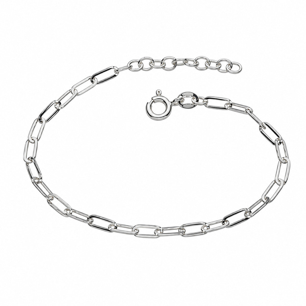 Dew Sterling Silver Paper Clip Bracelet 7.5''