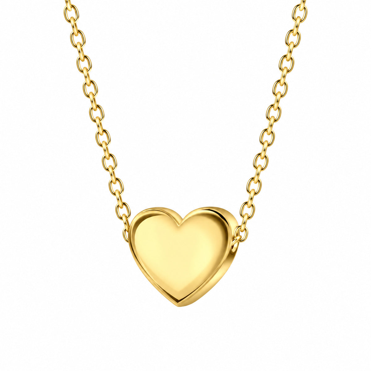 Dew Sterling Silver Gold Plated Love Heart Necklaces 18''