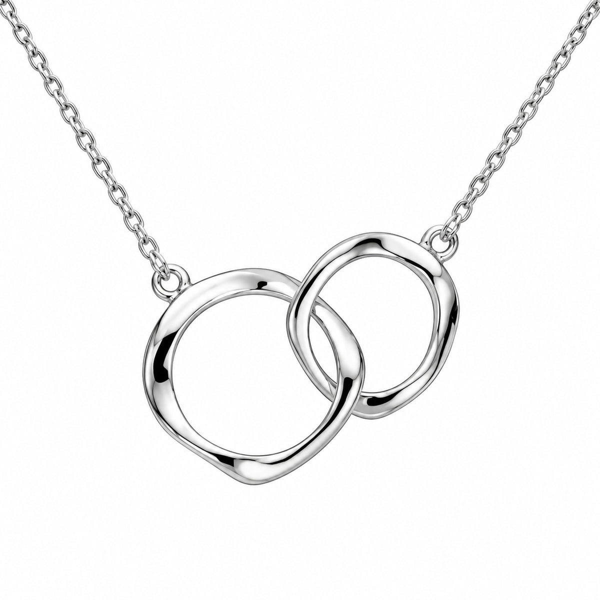 Dew Sterling Silver Circle Link Necklet 18''