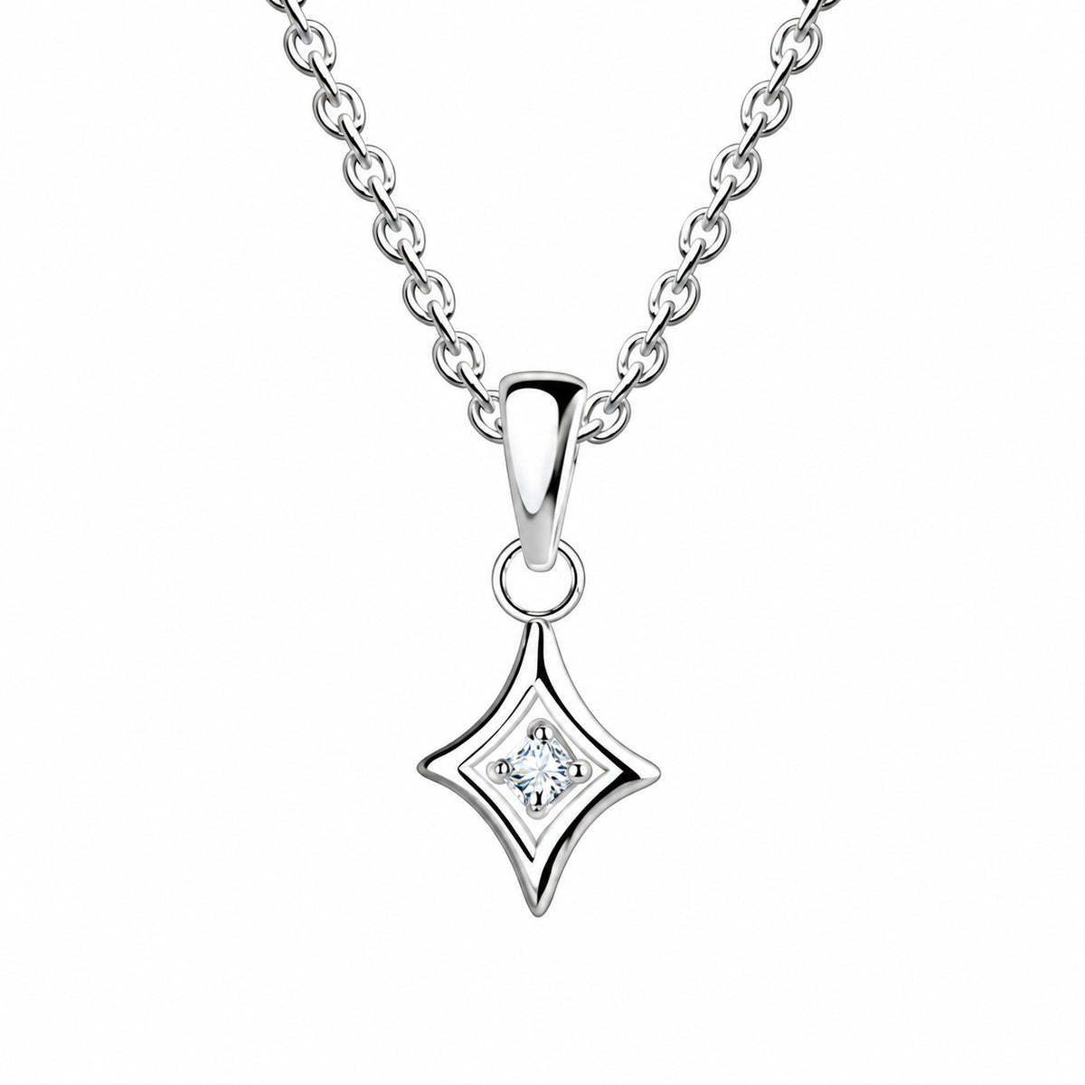 Dew Stering Silver Cubic Zirconia Nk 18''