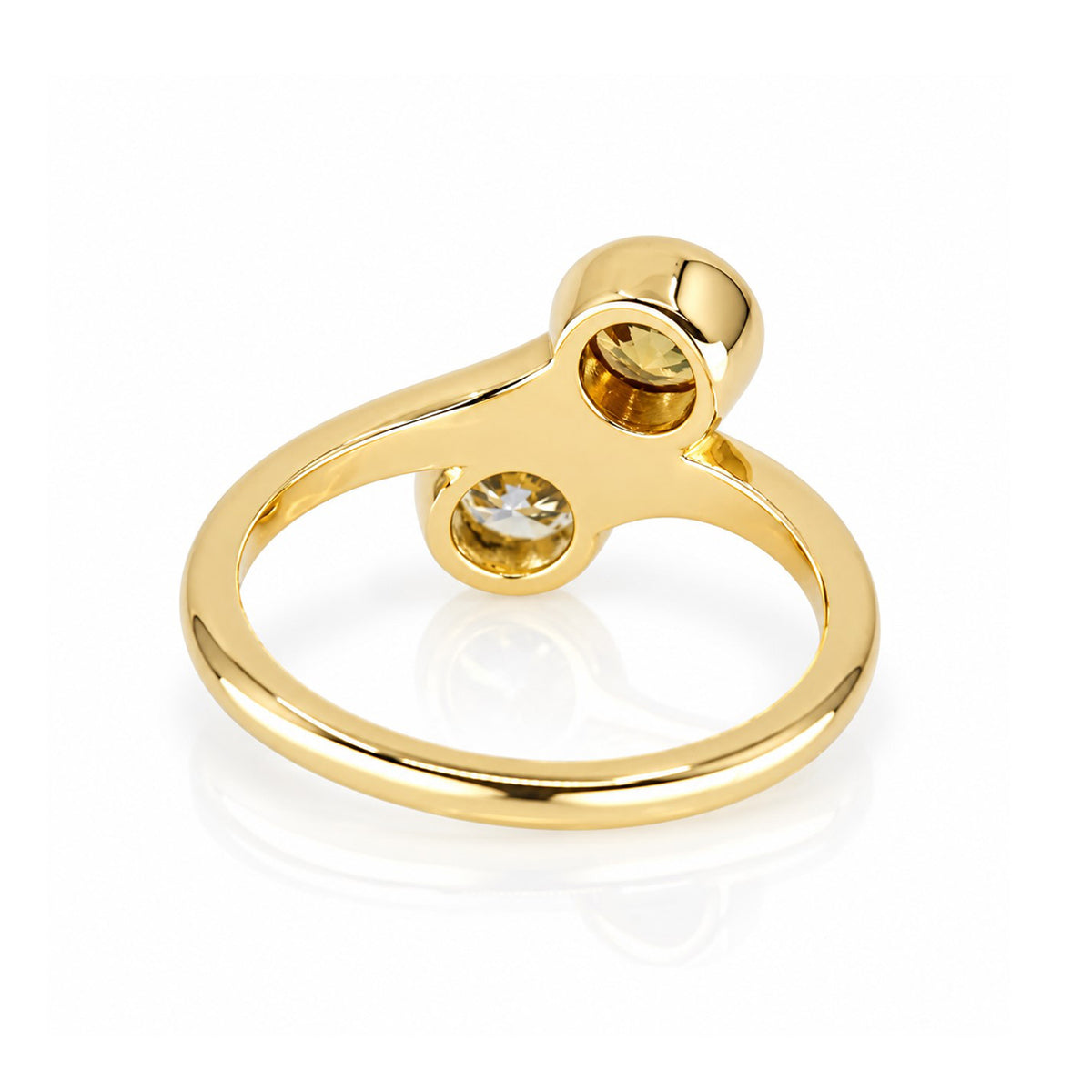 Pre-Owned 9ct Yellow Gold Orange Sapphire & Diamond Toi et Moi Ring