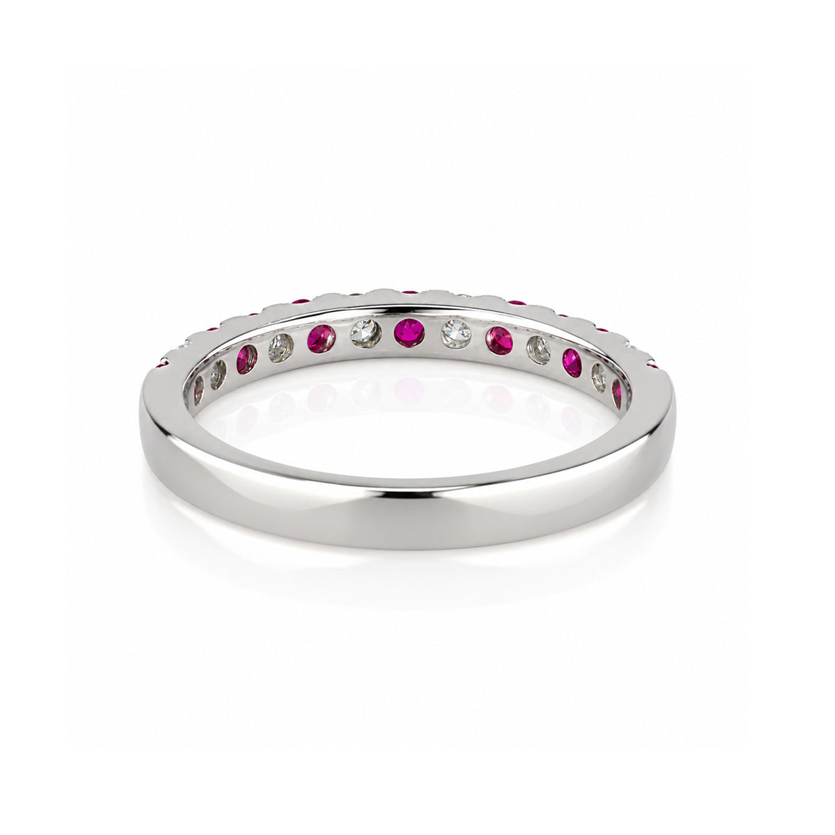Pre-Owned 18ct White Gold Ruby & Diamond Eternity Ring