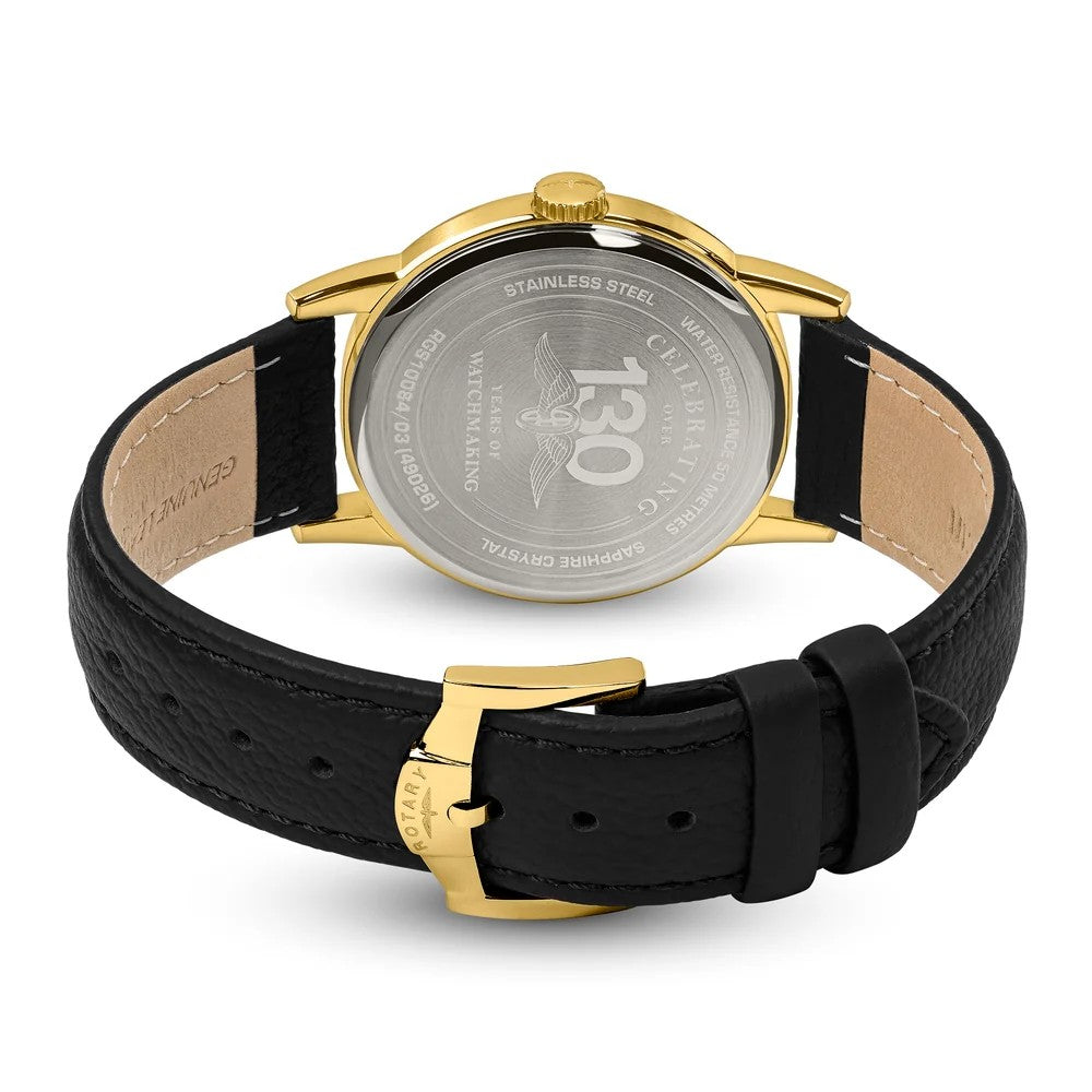 Rotary Heritage Gold Plated Strap Watch