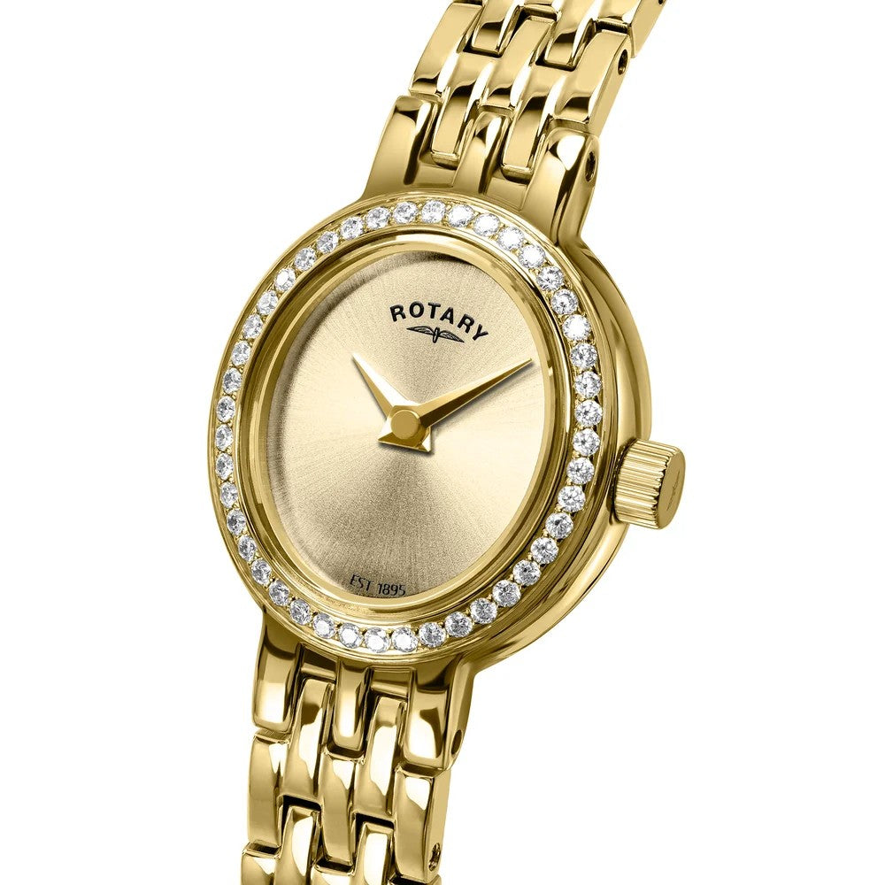 Rotary Ladies Gold Plated Cocktail Bracelet Watch