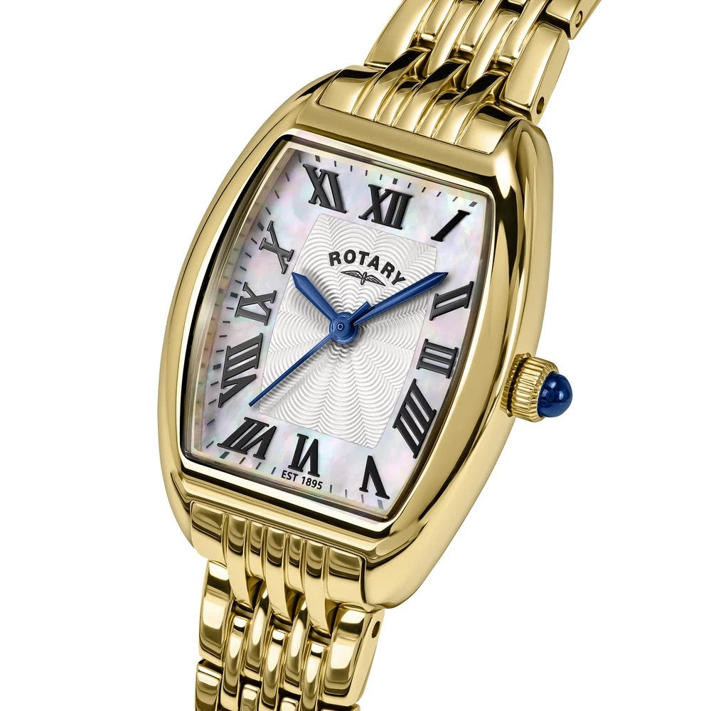 Rotary Ladies Heritage Gold Plated Astoria Tonneau Bracelet Watch