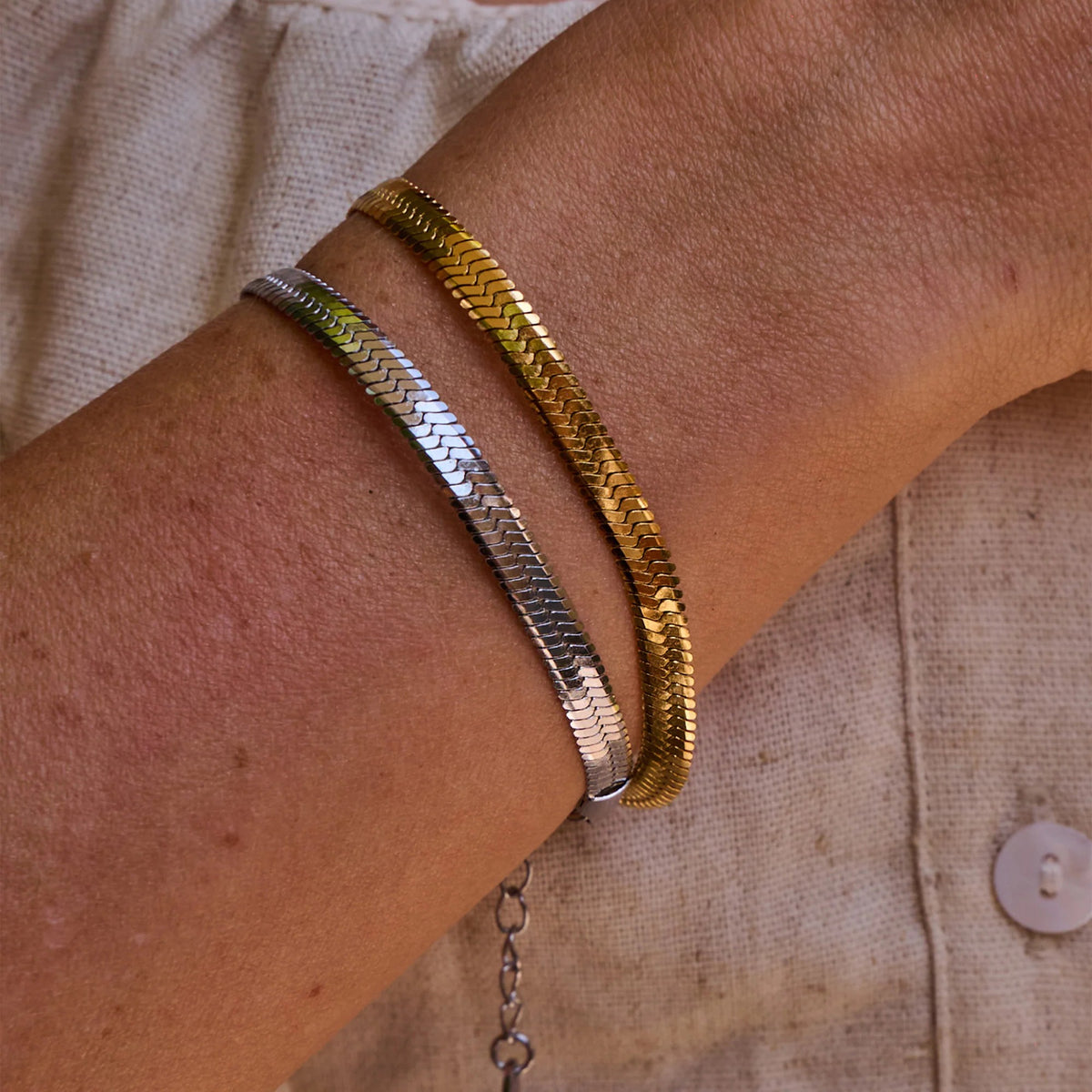 AVA & SKY Snake Gold Plated Waterproof Bracelet
