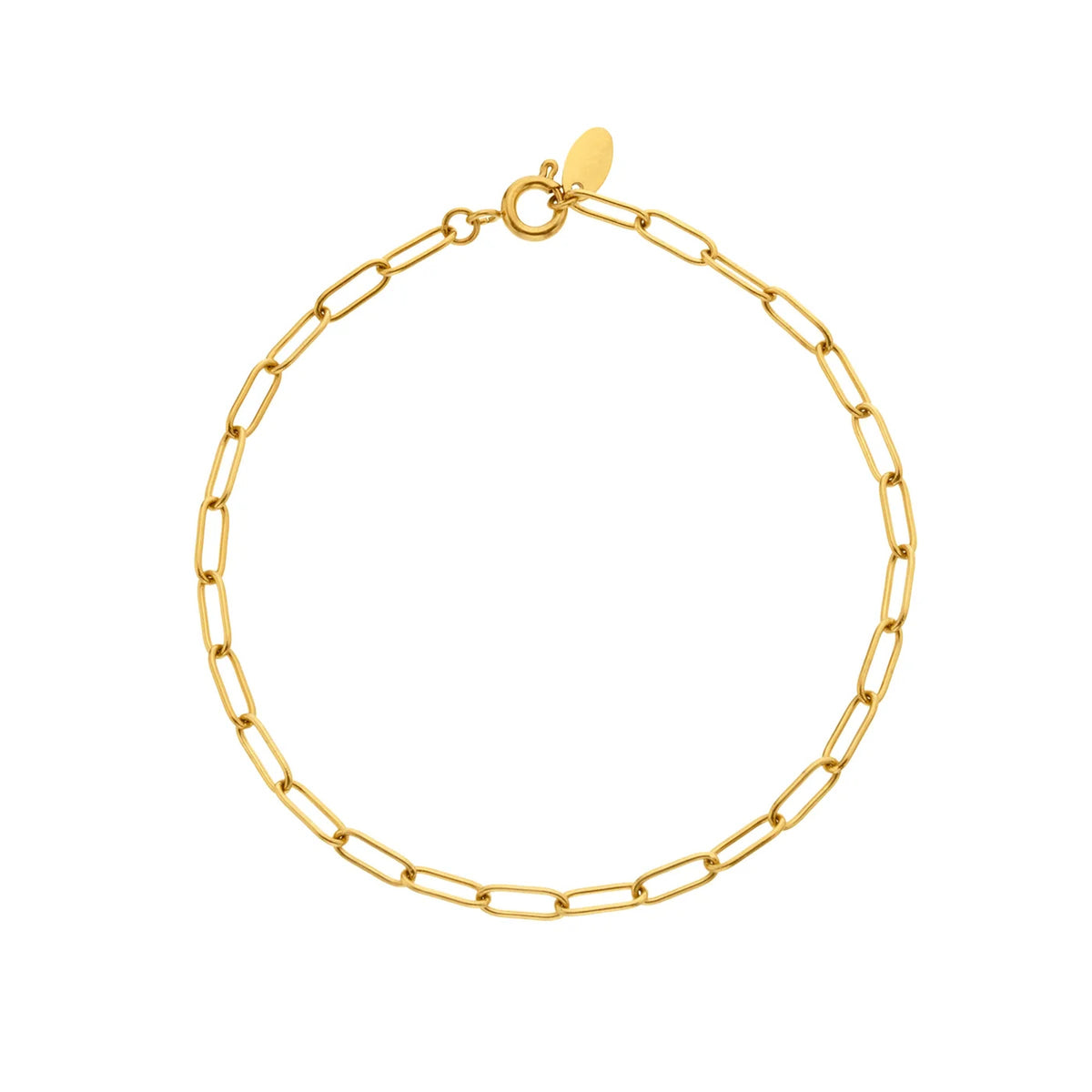 AVA & SKY Paperclip Waterproof Gold Plated Bracelet