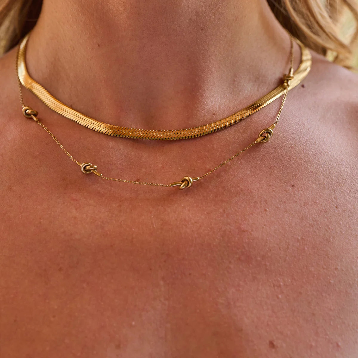 AVA & SKY Gold Snake Waterproof Chain