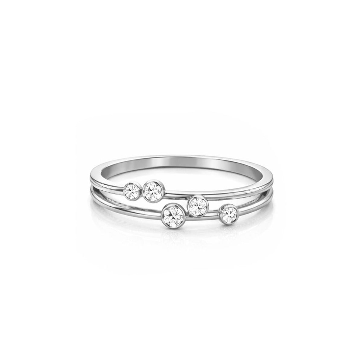 AVA & SKY Tender 2 Row Halo Stainless Steel Waterproof Ring