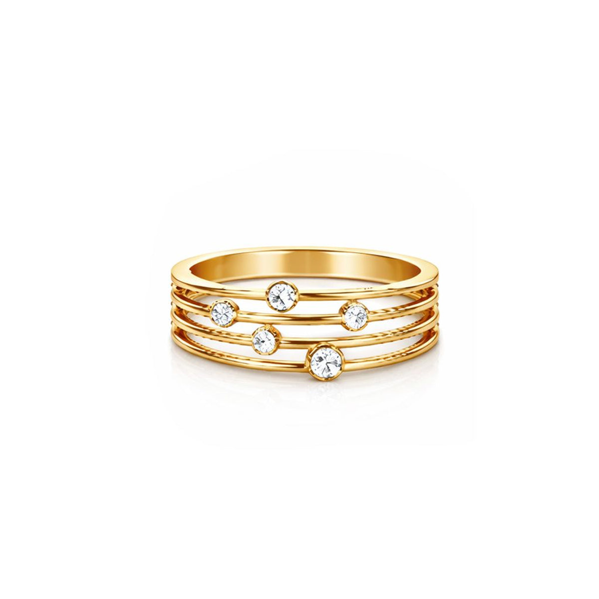 AVA & SKY Tender 2 Row Halo Gold Plated Waterproof Ring