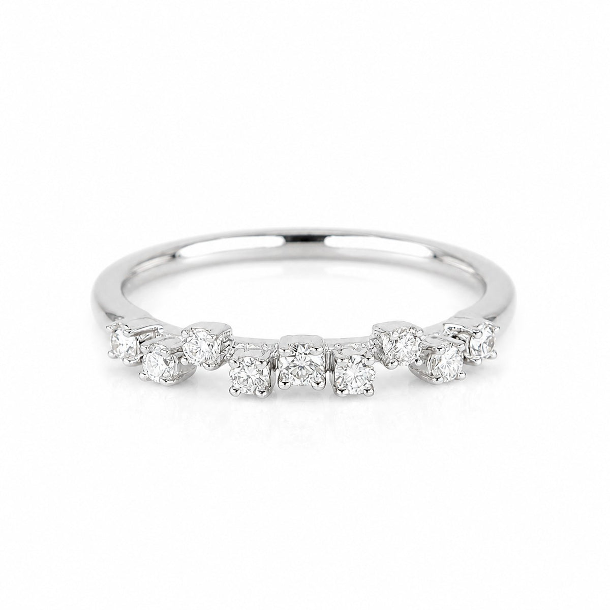 18ct White Gold 0.20ct Round Brilliant Cut Diamond Scatter Eternity Ring