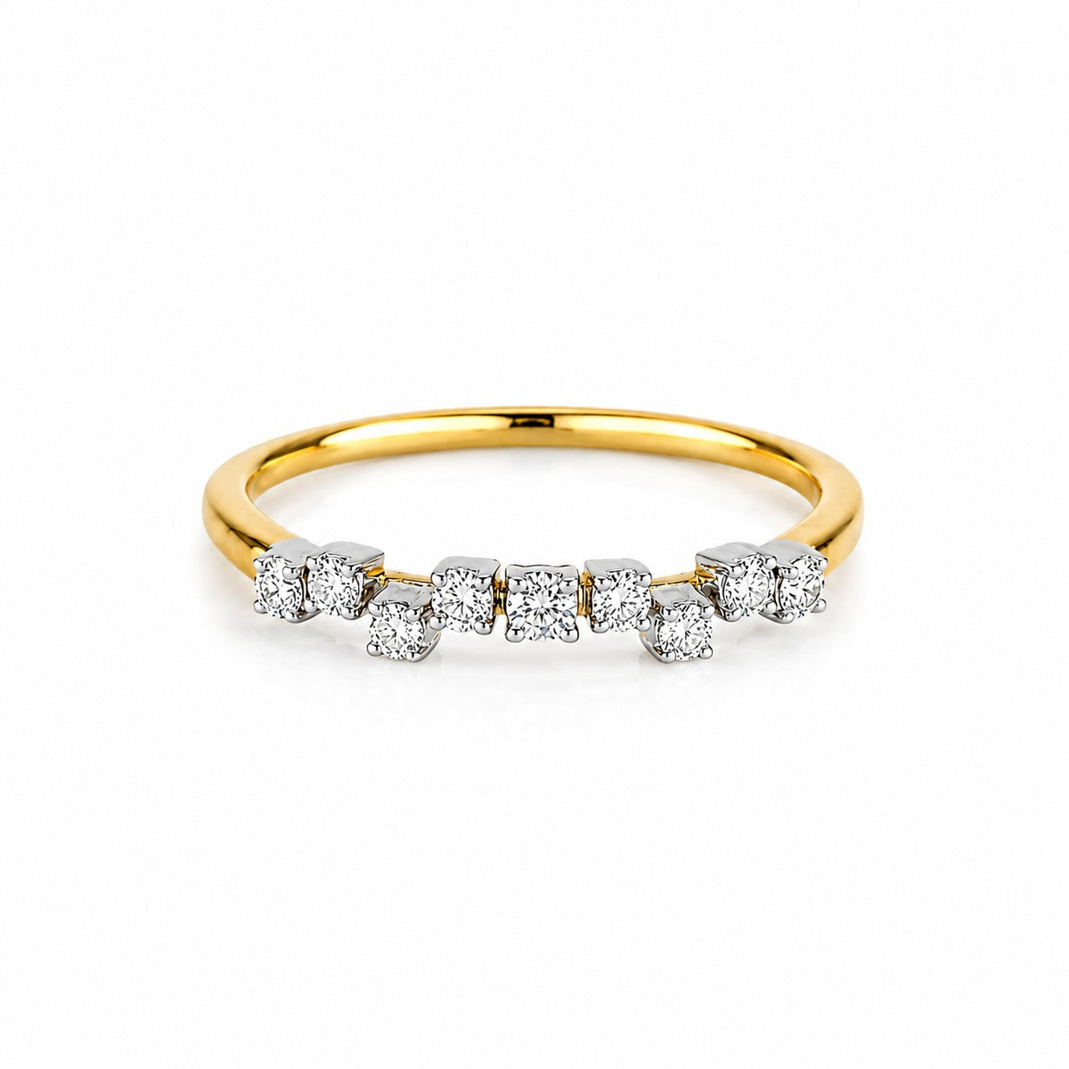18ct Gold 0.20ct Round Brilliant Cut Diamond Scatter Eternity Ring