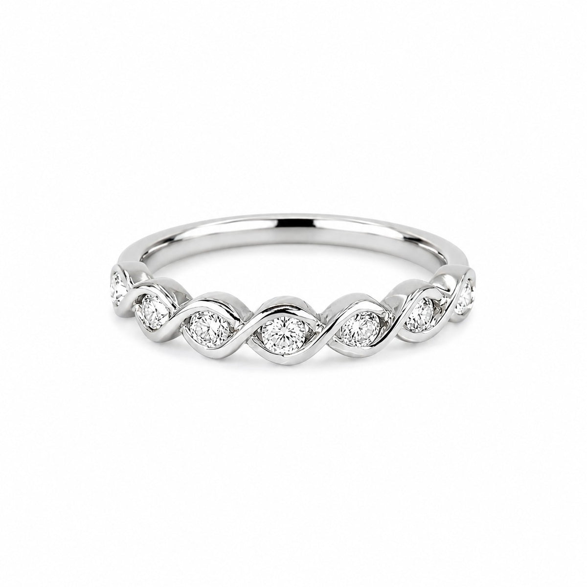 18ct White Gold 0.38ct Diamond Graduated Eternity Ring