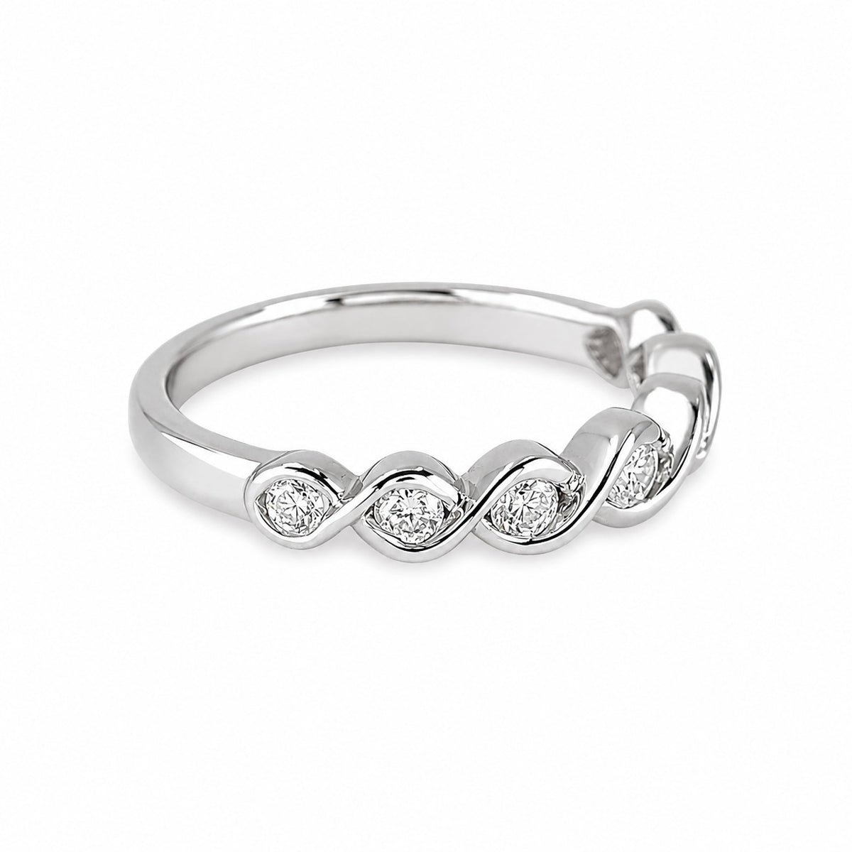 18ct White Gold 0.38ct Diamond Graduated Eternity Ring