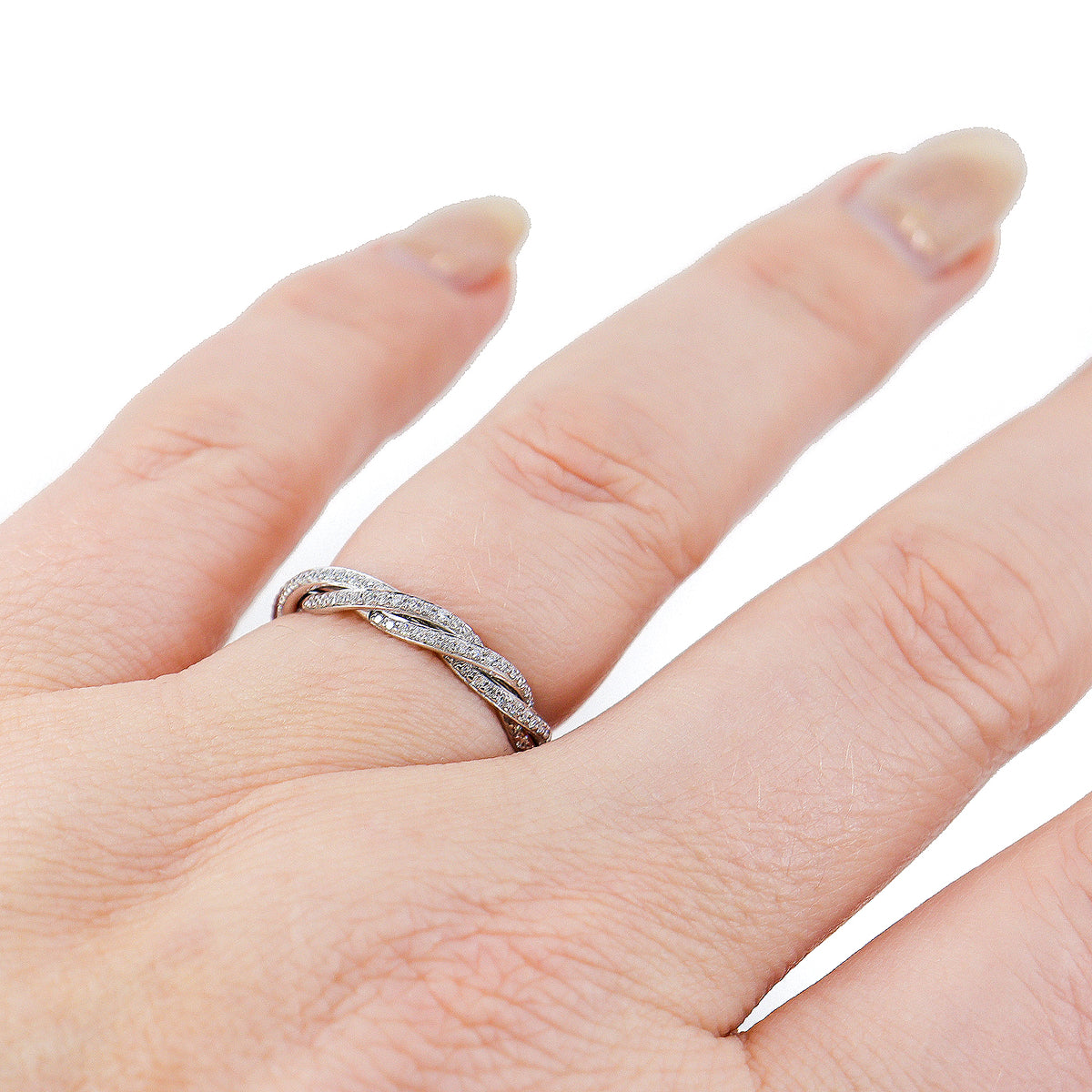 18ct White Gold Diamond 0.29ct Twist Ring