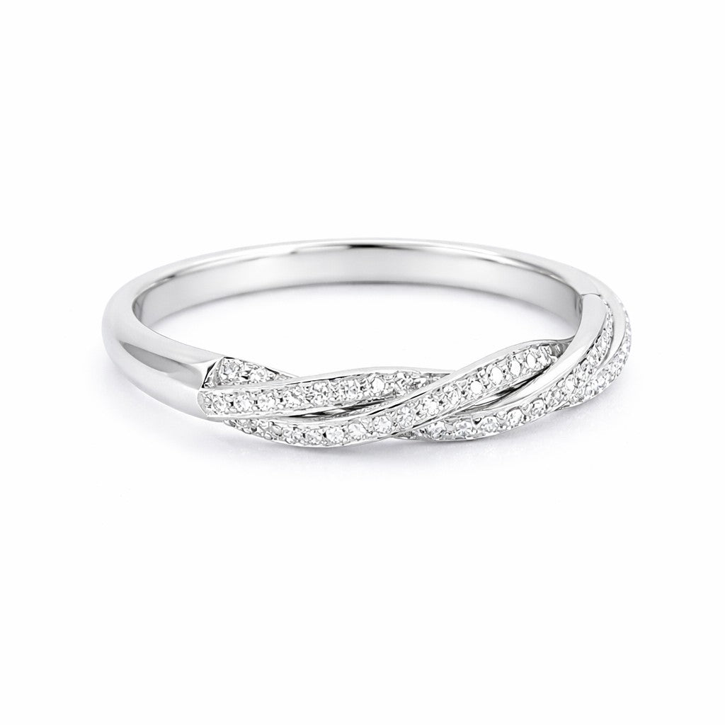 18ct White Gold Diamond 0.29ct Twist Ring