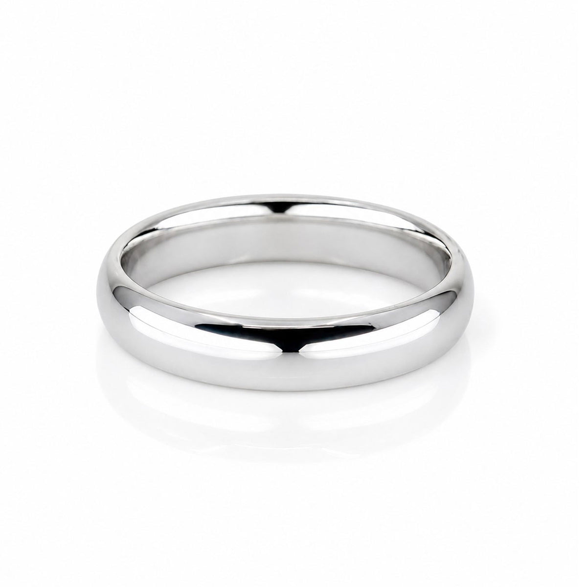 9ct White Gold Court Band - 4mm